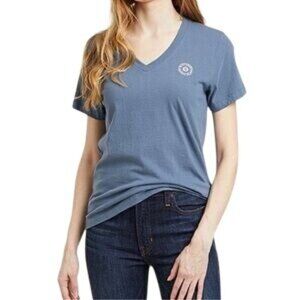 Frye Logo Blue V-Neck Short Sleeve T-shirt